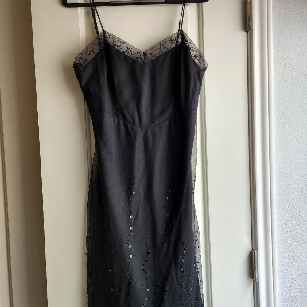 Vintage Betsey Johnson Evening Black Strappy Slip dress - Sz M